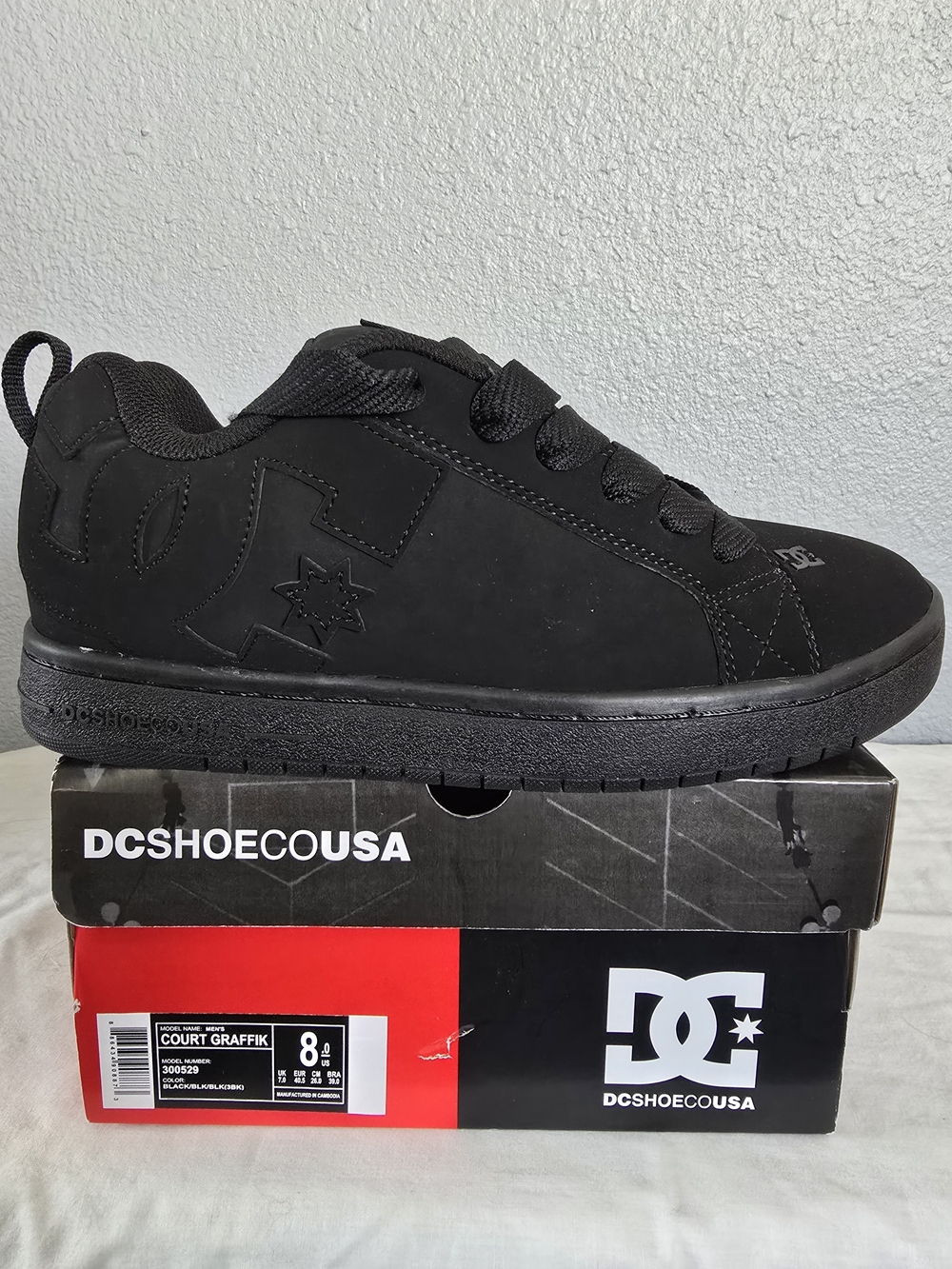 DC Mens All-Black Skate Sneakers